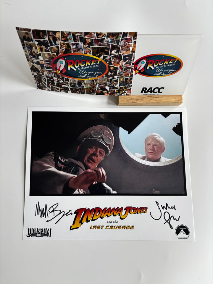 Michael Byrne &amp; Julian Glover signed Autograph 8x10 Indiana Jones